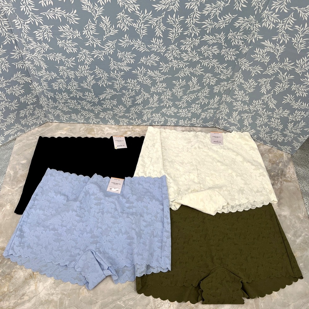 NEW lot Auden Invisible edge lace boyshort panties 4pr underwear M
